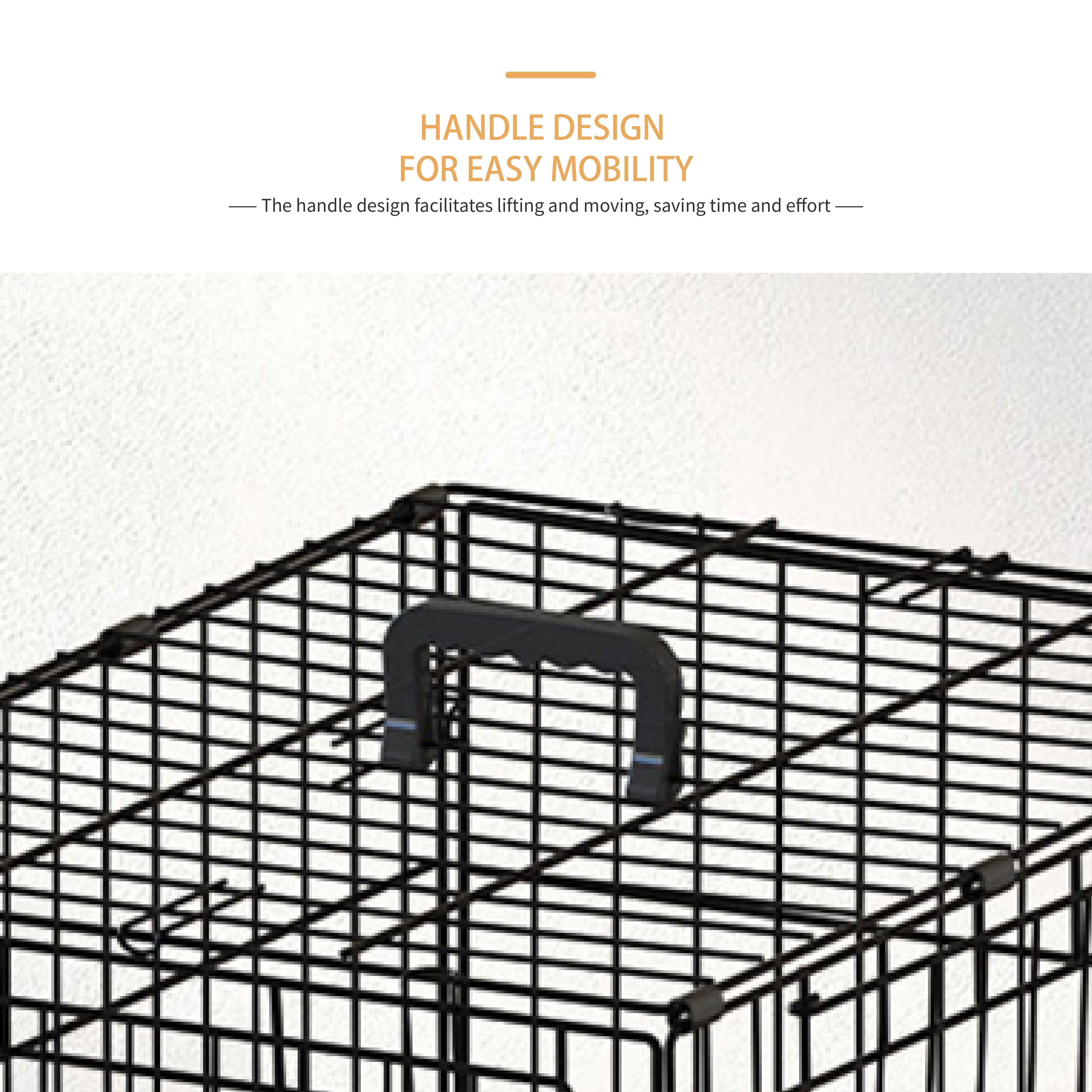 30-inch Black Wire Dog Cage Double Lock Mechanism Double Door Single Handle Single Bolt_voghion.com